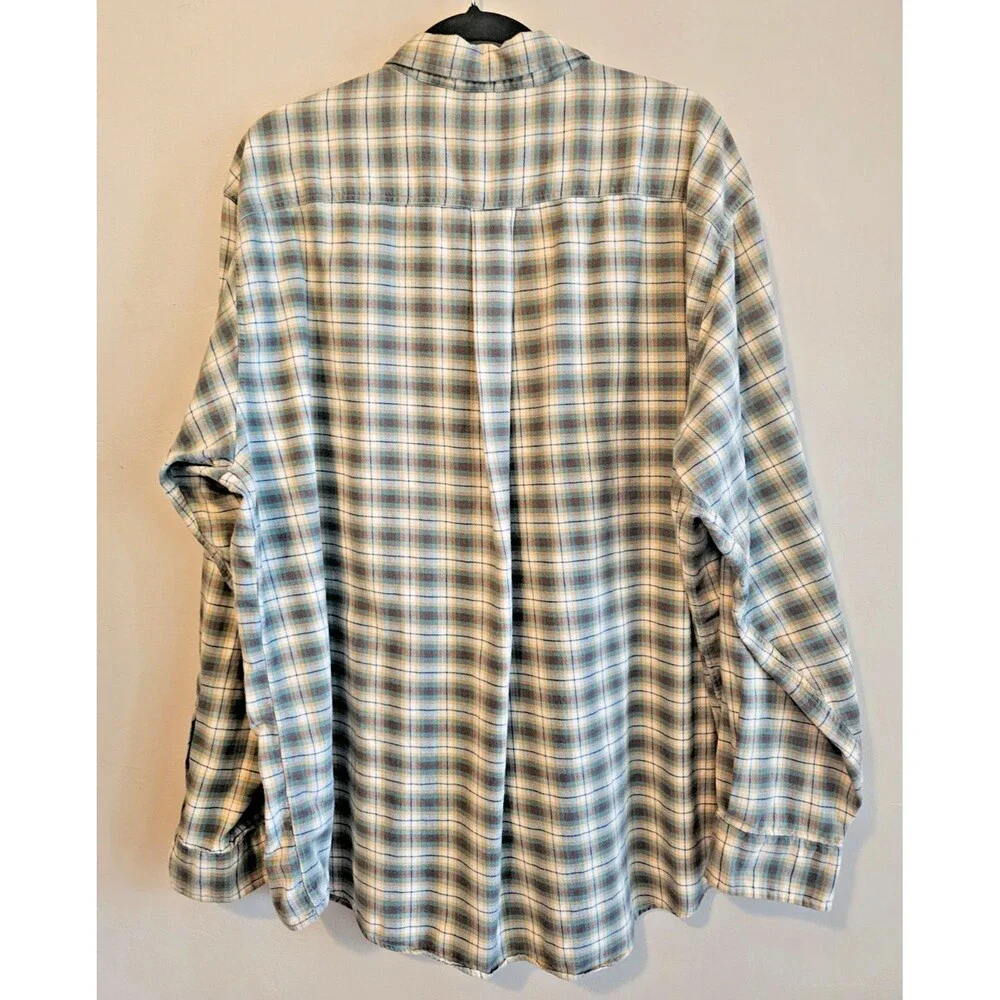 J Crew Classic Fit Plaid Brushed Twill Shirt Men XL multi colored vintage